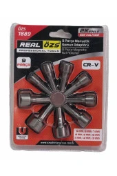Real ÖzsManyetik Civata Somun Tutucu Bits Adaptörü Çatı Trapez Lokma 9 Parça - 1