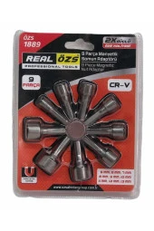 Real ÖzsRealözs 9 Parça Manyetik Civata Somun Tutucu Bits Adaptörü Çatı Trapez Lokma - 1