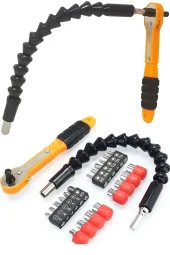 JIA LONGMobee Jia Long Jl-1017 22 Parça Tornavida Seti Esnek Kıvrılır Cırcır Kollu Lokma Seti Bits Uçlu - 3