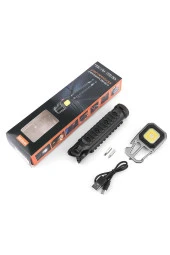 BrightW5138 Tornavida Şişe Açacağı Cam Kıracaklı Tripotlu Type-C Şarjlı Kamp ve Anahtarlık Feneri - 2