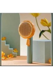 Pet BrushKabak Tasarım Tuşlu Otomatik Temizlenen Kedi Köpek Tüy Toplayıcı Tarak - 1