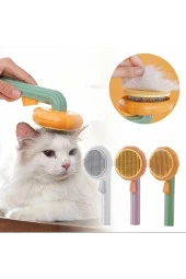 Pet BrushKabak Tasarım Tuşlu Otomatik Temizlenen Kedi Köpek Tüy Toplayıcı Tarak - 3