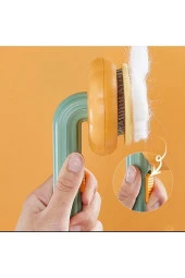 Pet BrushKabak Tasarım Tuşlu Otomatik Temizlenen Kedi Köpek Tüy Toplayıcı Tarak - 4