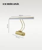 6W Gold Flüt Aplik 6500K / Beyaz Işık thumbnail 2