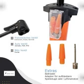 XBYC 9017 Göstergeli Ayaklı Bisiklet Pompası 160PSI Yüksek Basınçlı Pompa - 4