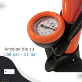 XBYC 9017 Göstergeli Ayaklı Bisiklet Pompası 160PSI Yüksek Basınçlı Pompa - 5