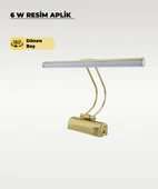 6W Gold Flüt Aplik 6500K / Beyaz Işık thumbnail 1