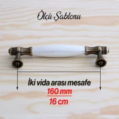 Gerçek Sedef Eskitme Antik Sarı (160 mm-16.0 cm) Mobilya Mutfak Çekmece Dolap Kulpu Kulbu Kulpları thumbnail 4