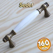 Gerçek Sedef Eskitme Antik Sarı (160 mm-16.0 cm) Mobilya Mutfak Çekmece Dolap Kulpu Kulbu Kulpları thumbnail 1
