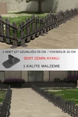 Dekoratif Plastik Alan Oluşturma ve Bahçe Çiti 1 ADET ÇİT (Y: 32 CM / G: 55 CM) SERT ZEMİN AYAKLI - 1
