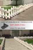 Dekoratif Plastik Alan Oluşturma ve Bahçe Çiti 1 ADET ÇİT (Y: 32 CM / G: 55 CM) SERT ZEMİN AYAKLI - 2