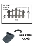 Dekoratif Plastik Alan Oluşturma ve Bahçe Çiti 1 ADET ÇİT (Y: 32 CM / G: 55 CM) SERT ZEMİN AYAKLI - 5