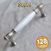 Gerçek Sedef Kulpu Beyaz 128 Mm Mobilya Çekmece Dolap Mutfak Dolabı Kapak Kulbu Kulpları Kulpu thumbnail 1
