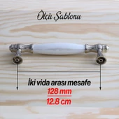 Gerçek Sedef Kulpu Beyaz 128 Mm Mobilya Çekmece Dolap Mutfak Dolabı Kapak Kulbu Kulpları Kulpu thumbnail 3