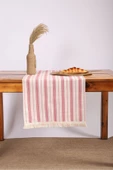 Bordo Çizgili Püsküllü Runner Masa Örtüsü(45 x 150) - 1