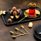 Özlife Mess 6 Parça Çay Kaşığı Titanyum Gold - 3046 - 1