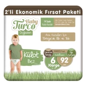 Baby Turco Doğadan 2'li Ekonomik Fırsat Paketi Külot Bez 6 Numara Xlarge 92 Adet - 1