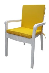 Mi̇rzade 4 Adet Eli̇t Su Geçi̇rmez Yüksek Arkali Mi̇nder-Sari | 4’lü Su Geçirmez Yüksek Arkalı Sandalye Minderi – Fermuarlı thumbnail 3