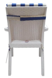 Mi̇rzade 4 Adet Eli̇t Su Geçi̇rmez Yüksek Arkali Mi̇nder-Mavi̇/Krem | 4’lü Su Geçirmez Yüksek Arkalı Sandalye Minderi – Fermuarlı thumbnail 5