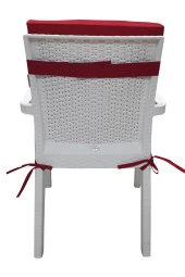 Mi̇rzade 4 Adet Eli̇t Su Geçi̇rmez Yüksek Arkali Mi̇nder-Kirmizi | 4’lü Su Geçirmez Yüksek Arkalı Sandalye Minderi – Fermuarlı thumbnail 5