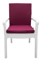 Mi̇rzade 4 Adet Eli̇t Su Geçi̇rmez Yüksek Arkali Mi̇nder-Bordo | 4’lü Su Geçirmez Yüksek Arkalı Sandalye Minderi – Fermuarlı thumbnail 1