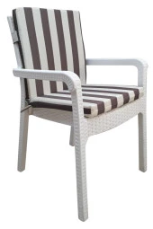 Mi̇rzade 4 Adet Eli̇t Su Geçi̇rmez Yüksek Arkali Mi̇nder-Kahve/Krem | 4’lü Su Geçirmez Yüksek Arkalı Sandalye Minderi – Fermuarlı thumbnail 2