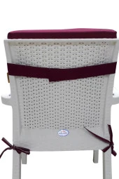 Mi̇rzade 4 Adet Eli̇t Su Geçi̇rmez Yüksek Arkali Mi̇nder-Bordo | 4’lü Su Geçirmez Yüksek Arkalı Sandalye Minderi – Fermuarlı thumbnail 5