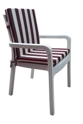 Mi̇rzade 4 Adet Eli̇t Su Geçi̇rmez Yüksek Arkali Mi̇nder-Bordo/Krem | 4’lü Su Geçirmez Yüksek Arkalı Sandalye Minderi – Fermuarlı thumbnail 2