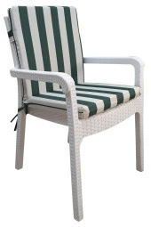 Mi̇rzade 4 Adet Eli̇t Su Geçi̇rmez Yüksek Arkali Mi̇nder-Yeşi̇l/Krem | 4’lü Su Geçirmez Yüksek Arkalı Sandalye Minderi – Fermuarlı thumbnail 2