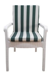 Mi̇rzade 6 Adet Eli̇t Su Geçi̇rmez Yüksek Arkali Mi̇nder-Yeşi̇l/Krem | 6’lı Su Geçirmez Yüksek Arkalı Sandalye Minderi – Fermuarlı thumbnail 1