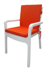 Mi̇rzade 6 Adet Eli̇t Su Geçi̇rmez Yüksek Arkali Mi̇nder-Turuncu | 6’lı Su Geçirmez Yüksek Arkalı Sandalye Minderi – Fermuarlı thumbnail 3