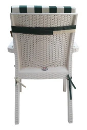 Mi̇rzade 6 Adet Eli̇t Su Geçi̇rmez Yüksek Arkali Mi̇nder-Yeşi̇l/Krem | 6’lı Su Geçirmez Yüksek Arkalı Sandalye Minderi – Fermuarlı thumbnail 5