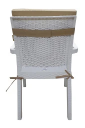 Mi̇rzade 6 Adet Eli̇t Su Geçi̇rmez Yüksek Arkali Mi̇nder-Açik Bej | 6’lı Su Geçirmez Yüksek Arkalı Sandalye Minderi – Fermuarlı thumbnail 4