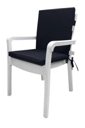 Mi̇rzade 6 Adet Eli̇t Su Geçi̇rmez Yüksek Arkali Mi̇nder-Si̇yah | 6’lı Su Geçirmez Yüksek Arkalı Sandalye Minderi – Fermuarlı thumbnail 3