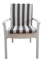 Mi̇rzade 6 Adet Eli̇t Su Geçi̇rmez Yüksek Arkali Mi̇nder-Kahve/Krem | 6’lı Su Geçirmez Yüksek Arkalı Sandalye Minderi – Fermuarlı thumbnail 1