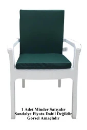 Mi̇rzade 6 Adet Eli̇t Su Geçi̇rmez Yüksek Arkali Mi̇nder-Koyu Yeşi̇l | 6’lı Su Geçirmez Yüksek Arkalı Sandalye Minderi – Fermuarlı thumbnail 2