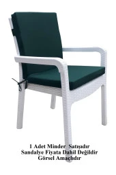 Mi̇rzade 6 Adet Eli̇t Su Geçi̇rmez Yüksek Arkali Mi̇nder-Koyu Yeşi̇l | 6’lı Su Geçirmez Yüksek Arkalı Sandalye Minderi – Fermuarlı thumbnail 3