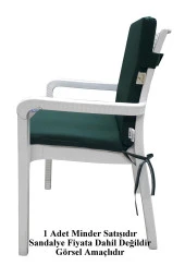 Mi̇rzade 6 Adet Eli̇t Su Geçi̇rmez Yüksek Arkali Mi̇nder-Koyu Yeşi̇l | 6’lı Su Geçirmez Yüksek Arkalı Sandalye Minderi – Fermuarlı thumbnail 5