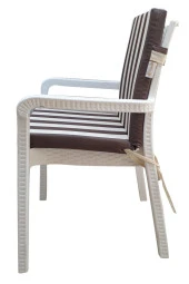 Mi̇rzade 6 Adet Eli̇t Su Geçi̇rmez Yüksek Arkali Mi̇nder-Kahve/Krem | 6’lı Su Geçirmez Yüksek Arkalı Sandalye Minderi – Fermuarlı thumbnail 4