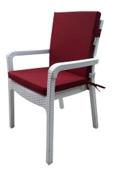 Mi̇rzade 6 Adet Eli̇t Su Geçi̇rmez Yüksek Arkali Mi̇nder-Bordo | 6’lı Su Geçirmez Yüksek Arkalı Sandalye Minderi – Fermuarlı thumbnail 3