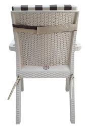 Mi̇rzade 6 Adet Eli̇t Su Geçi̇rmez Yüksek Arkali Mi̇nder-Kahve/Krem | 6’lı Su Geçirmez Yüksek Arkalı Sandalye Minderi – Fermuarlı thumbnail 5