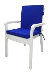 Mi̇rzade 6 Adet Eli̇t Su Geçi̇rmez Yüksek Arkali Mi̇nder-Saks Mavi̇ | 6’lı Su Geçirmez Yüksek Arkalı Sandalye Minderi – Fermuarlı thumbnail 3