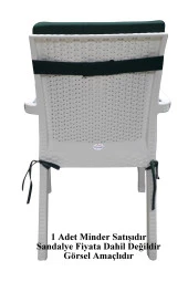 Mi̇rzade 6 Adet Eli̇t Su Geçi̇rmez Yüksek Arkali Mi̇nder-Koyu Yeşi̇l | 6’lı Su Geçirmez Yüksek Arkalı Sandalye Minderi – Fermuarlı thumbnail 6