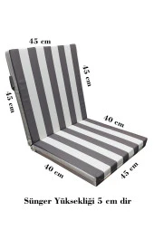 Mi̇rzade 6 Adet Eli̇t Su Geçi̇rmez Yüksek Arkali Mi̇nder-Kahve/Krem | 6’lı Su Geçirmez Yüksek Arkalı Sandalye Minderi – Fermuarlı thumbnail 7