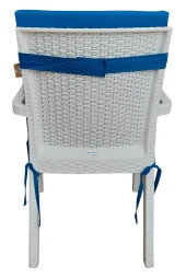 Mi̇rzade 4 Adet Eli̇t Yüksek Arkali Mi̇nder Duck Bezi̇-Saks Mavi̇ | 4’lü Elit Yüksek Arkalı Sandalye Minderi – Duck Bezi, Fermuarlı thumbnail 4