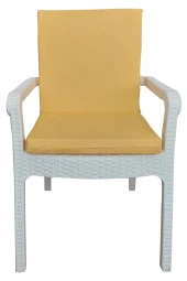 Mi̇rzade 4 Adet Eli̇t Yüksek Arkali Mi̇nder Duck Bezi̇-Sari | 4’lü Elit Yüksek Arkalı Sandalye Minderi – Duck Bezi, Fermuarlı thumbnail 1