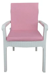 Mi̇rzade 4 Adet Eli̇t Yüksek Arkali Mi̇nder Duck Bezi̇-Eltm Prm Pembe | 4’lü Elit Yüksek Arkalı Sandalye Minderi – Duck Bezi, Fermuarlı thumbnail 1