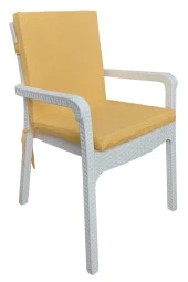 Mi̇rzade 4 Adet Eli̇t Yüksek Arkali Mi̇nder Duck Bezi̇-Sari | 4’lü Elit Yüksek Arkalı Sandalye Minderi – Duck Bezi, Fermuarlı thumbnail 2