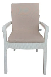 Mi̇rzade 4 Adet Eli̇t Yüksek Arkali Mi̇nder Duck Bezi̇-A.Bej | 4’lü Elit Yüksek Arkalı Sandalye Minderi – Duck Bezi, Fermuarlı thumbnail 1