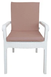 Mi̇rzade 4 Adet Eli̇t Yüksek Arkali Mi̇nder Duck Bezi̇-Sütlü Kahve | 4’lü Elit Yüksek Arkalı Sandalye Minderi – Duck Bezi, Fermuarlı thumbnail 1